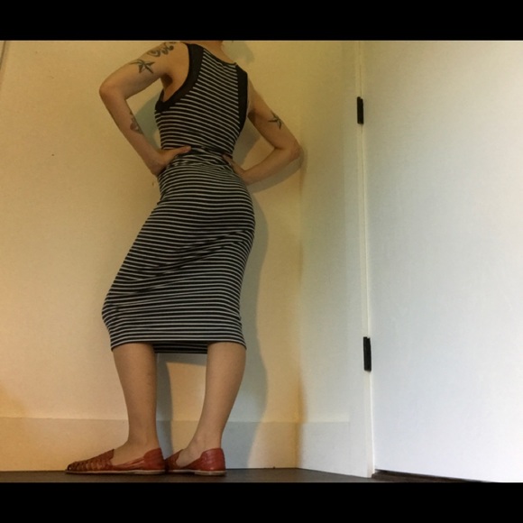 Forever 21 Striped Tank Dress with Mesh Details - Picture 2 of 11